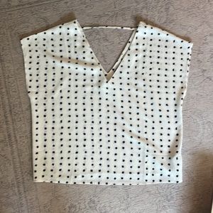 Black and white spotted blouse